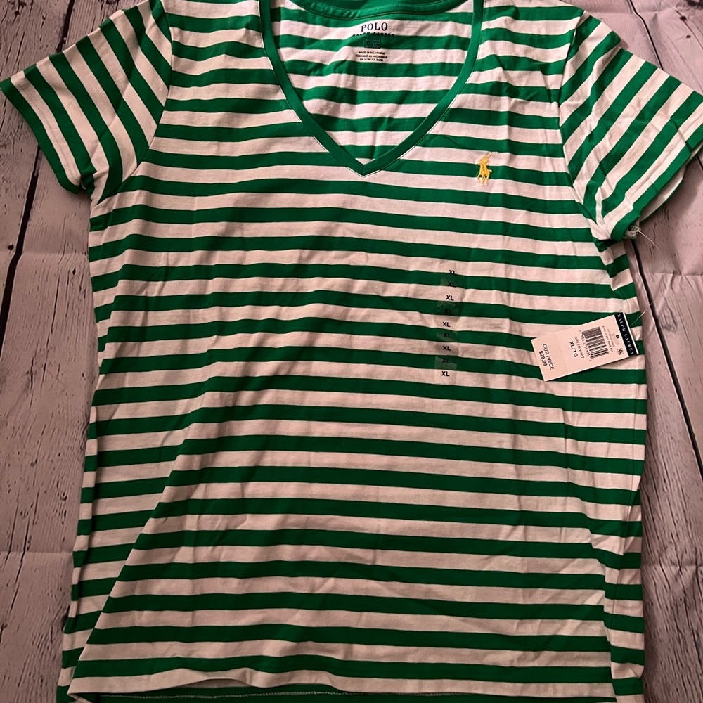 Striped polo tee